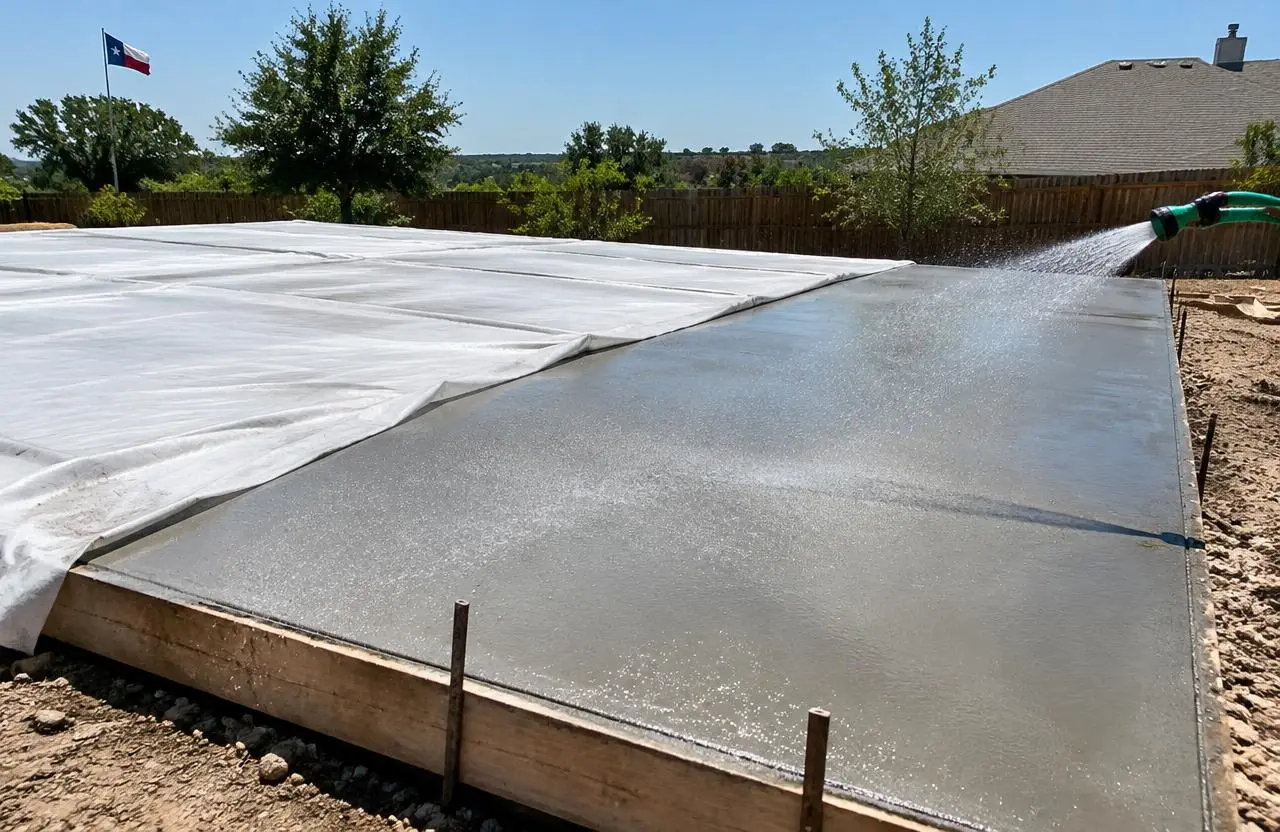 Concrete surface kept moist during curing